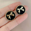 Alloy Bow Electroplated Women's Fashion Light Luxury Niche Design Earrings
