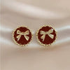 Alloy Bow Electroplated Women's Fashion Light Luxury Niche Design Earrings