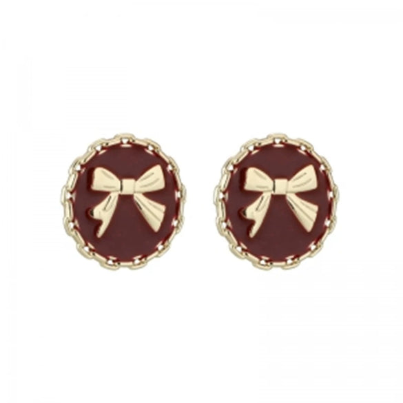 Alloy Bow Electroplated Women's Fashion Light Luxury Niche Design Earrings