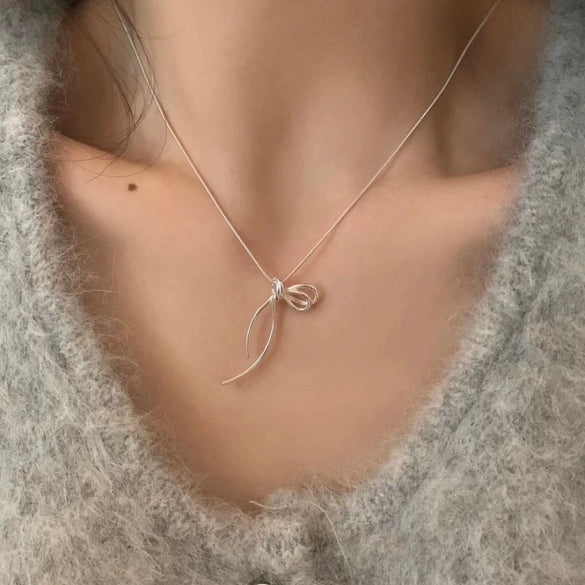 Alloy Bow Elegant Electroplating Necklace For Women