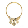 Alloy Bow Heart Geometric Diamond Bracelet For Unisex