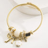 Alloy Bow Heart Geometric Diamond Bracelet For Unisex