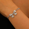 Alloy Bow Jewelry Set For Women With Electroplating Including Bracelet Necklace Ring Earrings