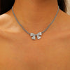 Alloy Bow Jewelry Set For Women With Electroplating Including Bracelet Necklace Ring Earrings