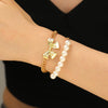 Alloy Bow Jewelry Set For Women With Electroplating Including Bracelet Necklace Ring Earrings