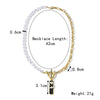 Alloy Bow Necklace With Geometric And Flower Patterns Electroplated