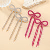Alloy Bow Pattern Women's Earrings With Diamond Design