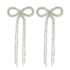 Alloy Bow Pattern Women's Earrings With Diamond Design