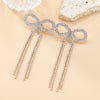 Alloy Bow Pattern Women's Earrings With Diamond Design