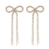 Alloy Bow Pattern Women's Earrings With Diamond Design