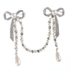 Alloy Bow Pearl Chain Brooch Electroplating Women's Style