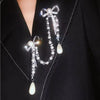 Alloy Bow Pearl Chain Brooch Electroplating Women's Style