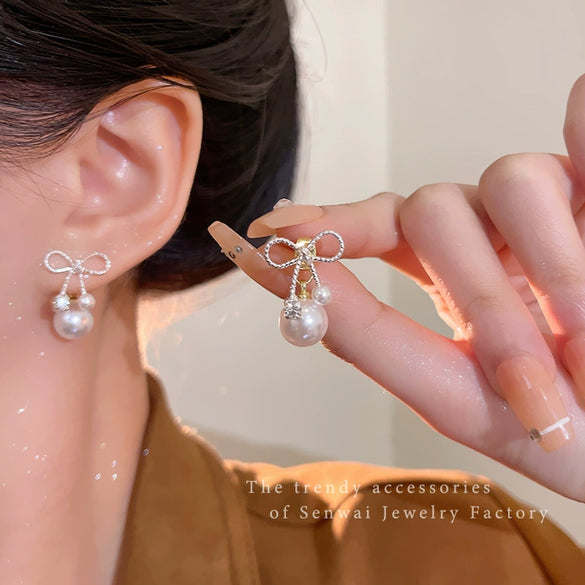 Alloy Bow Style Electroplated Women's Earrings