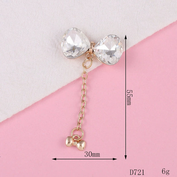 Alloy Bow Tie Pattern Mobile Phone Case Tassel Pendant Jewelry Accessories Electroplating