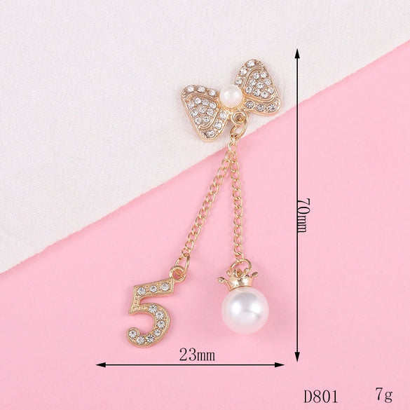 Alloy Bow Tie Pattern Mobile Phone Case Tassel Pendant Jewelry Accessories Electroplating