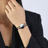 Alloy Bracelet Set With Heart Pattern And Alloy Inlaid Artificial Gemstones Semiprecious Stones Weaving Tai Chi Gossip Style For Women