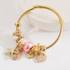 Alloy Bracelet With Diamond Star And Starfish Pendant For Women