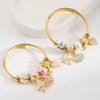 Alloy Bracelet With Diamond Star And Starfish Pendant For Women