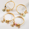 Alloy Bracelet With Diamond Star And Starfish Pendant For Women