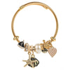 Alloy Bracelet With Diamond Star And Starfish Pendant For Women