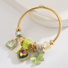 Alloy Bracelet With Lock Heart Love Flower Pendant Set With Diamonds Fashionable And Sweet For Women