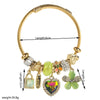 Alloy Bracelet With Lock Heart Love Flower Pendant Set With Diamonds Fashionable And Sweet For Women