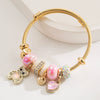Alloy Bracelet With Love Bear Pendant And Rhinestones