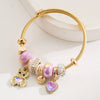 Alloy Bracelet With Love Bear Pendant And Rhinestones