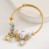 Alloy Bracelet With Love Bear Pendant And Rhinestones