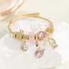 Alloy Bracelet Women's Trendy Fashion Rhinestone Love Pendant Beaded With Diamond Design