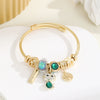 Alloy Bracelet Women's Trendy Fashion Rhinestone Love Pendant Beaded With Diamond Design