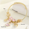 Alloy Bracelet Women's Trendy Fashion Rhinestone Love Pendant Beaded With Diamond Design