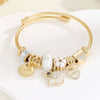 Alloy Bracelet Women's Trendy Fashion Rhinestone Love Pendant Beaded With Diamond Design