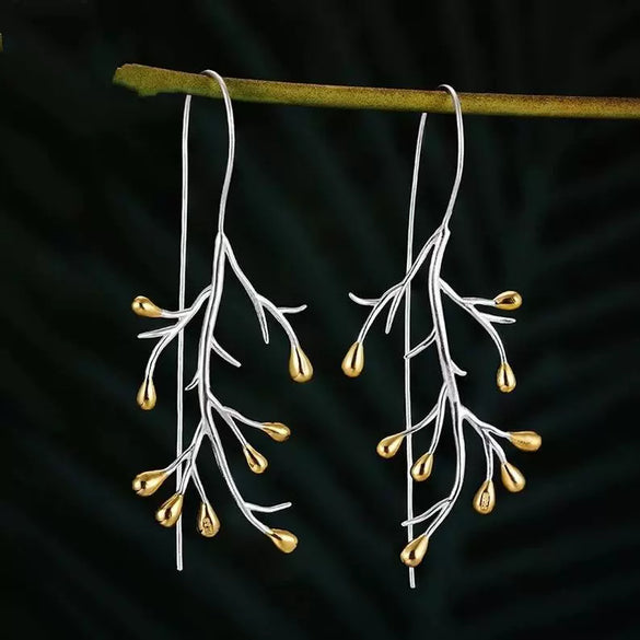 Alloy Branch Women's Earrings Electroplated