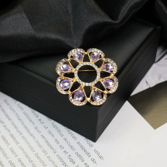 Alloy Brooch Luxury Retro Style With Flower And Star Pattern Electroplated