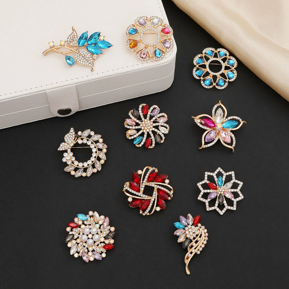 Alloy Brooch Luxury Retro Style With Flower And Star Pattern Electroplated