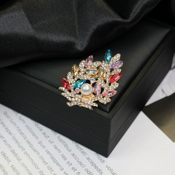 Alloy Brooch Luxury Retro Style With Flower And Star Pattern Electroplated