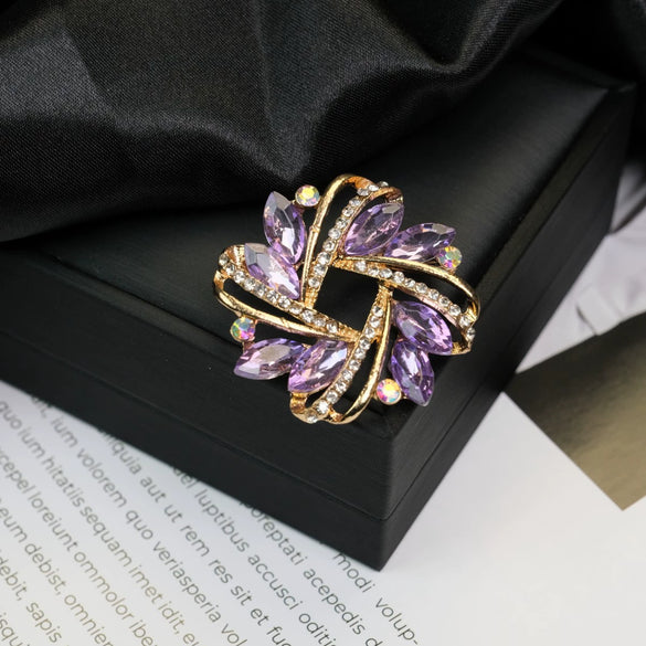 Alloy Brooch Luxury Retro Style With Flower And Star Pattern Electroplated