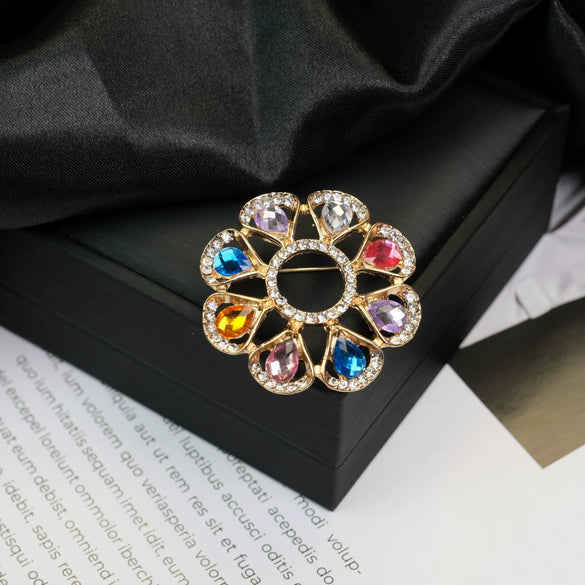 Alloy Brooch Luxury Retro Style With Flower And Star Pattern Electroplated