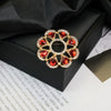 Alloy Brooch Luxury Retro Style With Flower And Star Pattern Electroplated