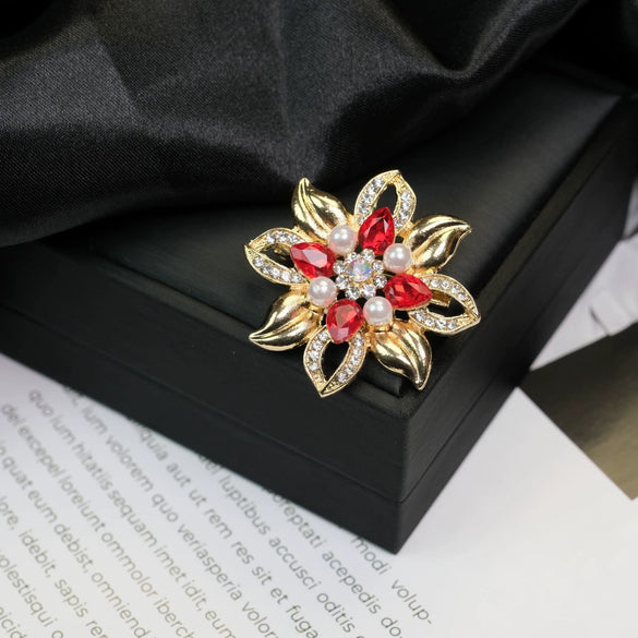 Alloy Brooch Luxury Retro Style With Flower And Star Pattern Electroplated