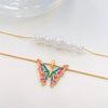 Alloy Butterfly Animals Zodiac Style Double Chain Necklace Jewelry