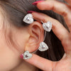Alloy Butterfly Ear Clip With Diamond And Geometric Design For Women