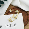 Alloy Butterfly Ear Clip With Diamond And Geometric Design For Women