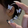 Alloy Butterfly Ear Clip With Diamond And Geometric Design For Women