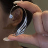 Alloy Butterfly Ear Clip With Diamond And Geometric Design For Women