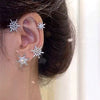 Alloy Butterfly Ear Clip With Diamond And Geometric Design For Women