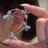 Alloy Butterfly Ear Clip With Diamond And Geometric Design For Women