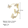 Alloy Butterfly Ear Clip With Diamond And Geometric Design For Women