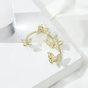 Alloy Butterfly Ear Clip With Diamond And Geometric Design For Women